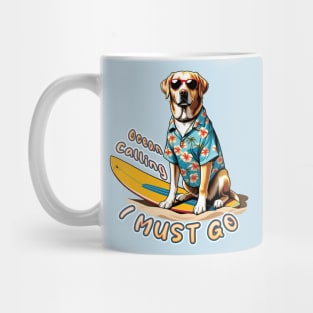 Ocean Calling, I Must Go - Labrador at the Beach Mug